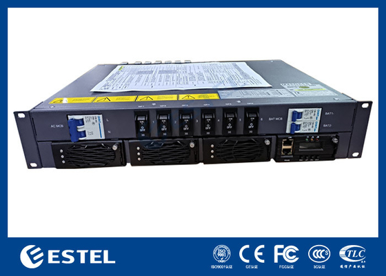 DC48V Rack Mount Düzleştiricisi 90A Yüksek Kapasite 220VAC Telekom Tek Fazlı Düzleştiricisi